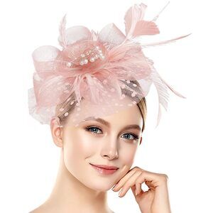 Retro Fascinators Hat For Women Tea Party Headband Flower Weddings 8855